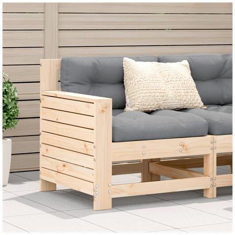 Lusso Casadino - Divano Giardino Senza Braccioli Con Cuscino Legno Massello Pino - Foto 8