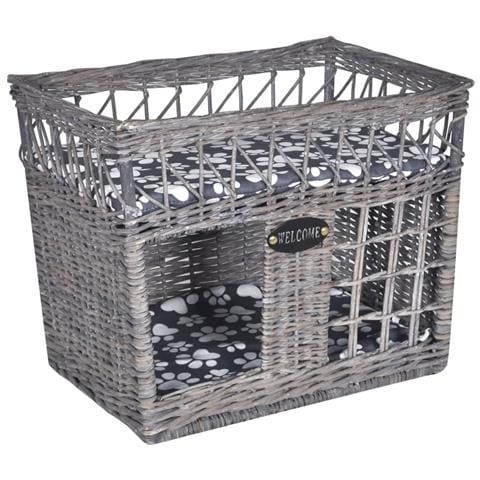 Albero Gatti In Salice Casetta /cuccia /tiragraffi Con Cuscino Quadrato - Foto 2