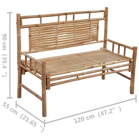 Lusso Casadino -  Panca Da Giardino Con Cuscino 120 Cm In Bambù - Foto 8