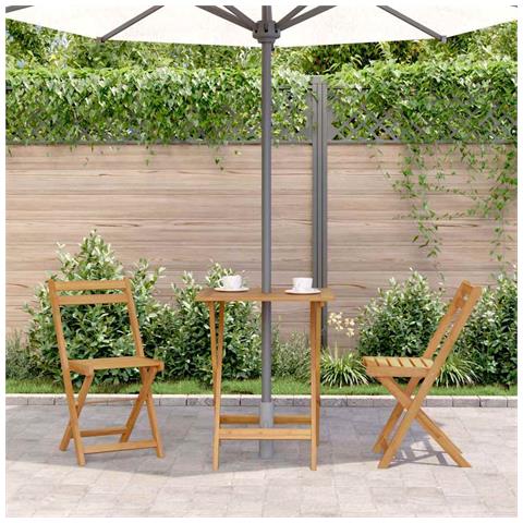 Lusso Casadino -  Tavolo Da Giardino Pieghevole 60x60x75 Cm In Massello Di Acacia - Foto 2