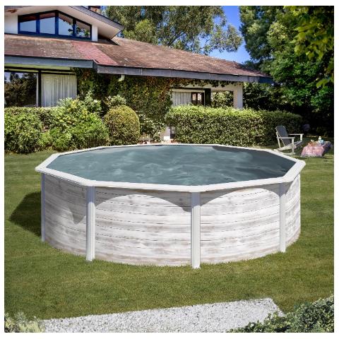 Piscina In Acciaio Con Decorazione Nordica Finlandia 460 X 120 Cm Rotonda - Foto 1