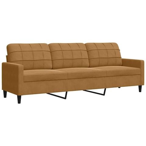 Set di Divani 4 pz con Cuscini Marrone in Velluto - Foto 2