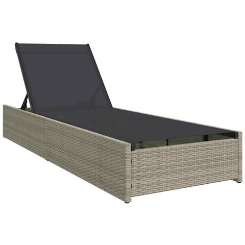 Lettino prendisole Beige 60x200x27 cm Rattan Poliestere - Foto 1