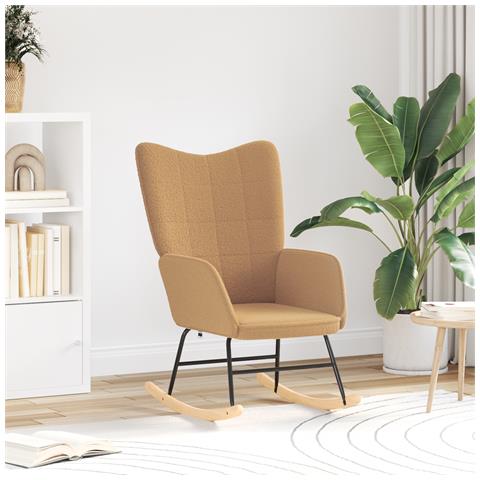 Poltrona Rilassante Beige in Tessuto Simil Lana Riccia - Foto 2