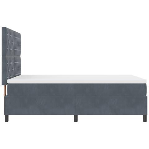 Letto Box Spring con Materasso Grigio Scuro 140x200 cm Velluto - Foto 9