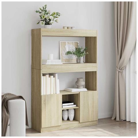 Credenza Rovere Sonoma 92x33x140 cm in Legno Multistrato - Foto 2