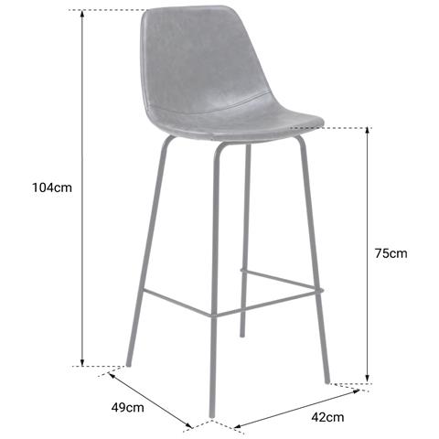 Set Di 2 Sgabelli Vintage Lucien Cognac - Altezza Seduta 75cm - Foto 2