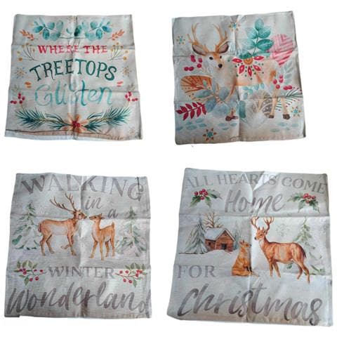 Set Di Federe Natalizie Per Cuscini 50 X 50 Cm 4 Pezzi - Foto 1