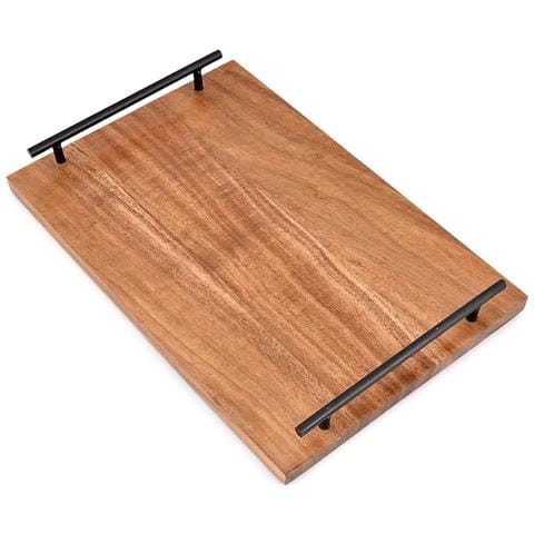 Vassoio In Legno Di Acacia Rustico Con Manici Per Servire 38x25,4 Cm - Foto 5