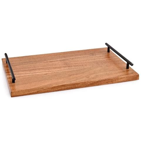 Vassoio In Legno Di Acacia Rustico Con Manici Per Servire 38x25,4 Cm - Foto 2