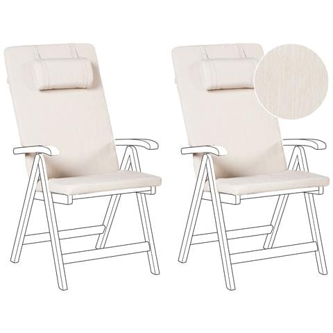 Set Di 2 Cuscini Schiena /seduta Java /amantea Premium 50 X 70 Cm Beige Chiaro - Foto 2