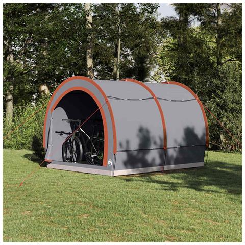 Tenda porta biciclette Grigio e arancione 256 x 222 x 182 cm - Foto 2