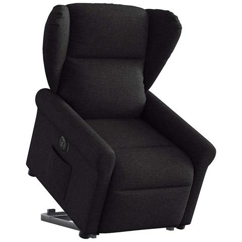 Poltrona Alzapersona Reclinabile Elettrica Nera in Tessuto - Foto 1