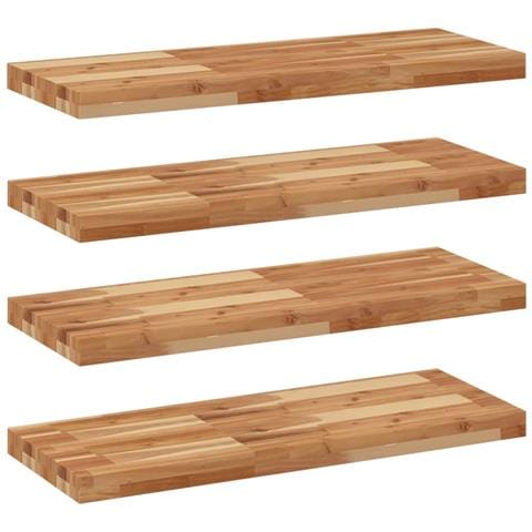 Mensole da Parete 4 pz 80x30x4 cm Legno Acacia Rifinito a Olio - Foto 1