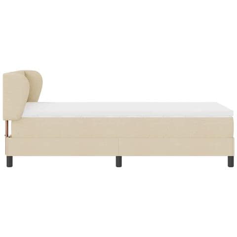 Letto box spring con materasso Crema 90 x 190 cm Tessuto - Foto 9