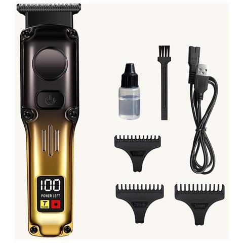 Tagliacapelli Elettrico Retro Per Incisione A Olio - Regolabarba Ricaricabile Professionale & Rasoio Per Testa Calva Gold - Foto 1