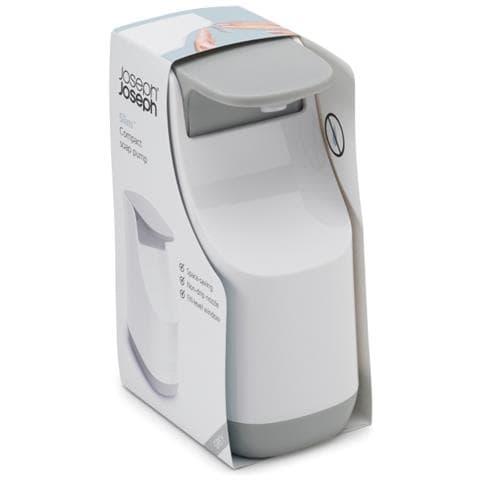 Dispenser Di Sapone Compatto Slim Grigio Bianco Beccuccio Antigoccia Capacità 350ml Facile Da Usare E Riporre - Foto 1
