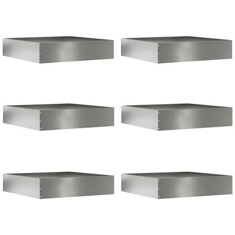 Bordura per Prato 6 pcs Argento 60 x 60 x 13 cm Acciaio zincato - Foto 1