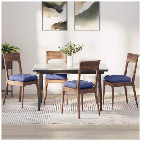 Cuscini per Seduta 4 pcs Blu jeans 40 x 40 x 12 cm Tessuto - Foto 2