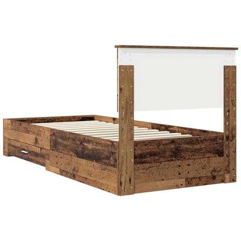 Struttura del letto Legno vecchio 90 x 190 cm Legno multistrato - Foto 9