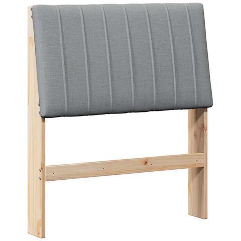 Testiera imbottita Grigio chiaro 80 cm Pino massello - Foto 1