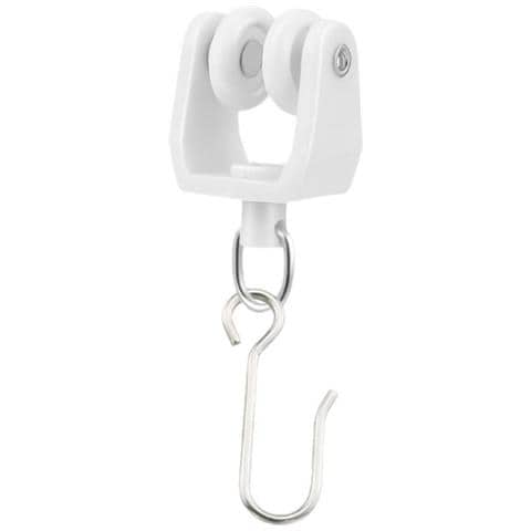 Set Di Ganci E Rulli Bianchi Per Binario Tenda - 50 Rulli E 50 Ganci - Foto 5