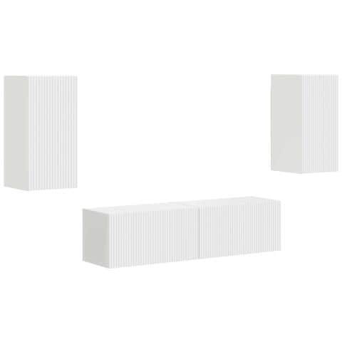 Set mobile TV 4 pz Bianco Legno ingegnerizzato - Foto 1
