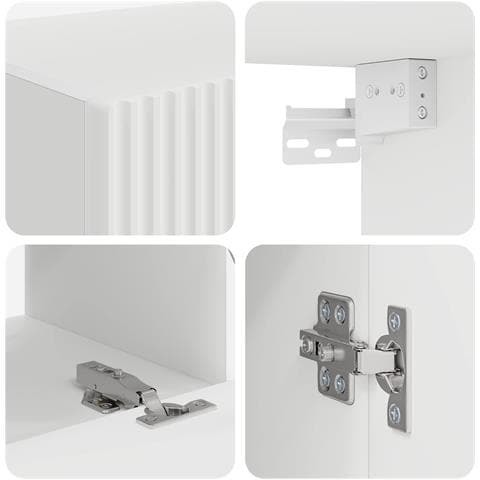 Set mobile TV 4 pz Bianco Legno ingegnerizzato - Foto 9
