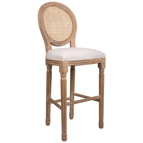 Sgabello In Legno Imbottito Panna 48x42x76/121h - Foto 1