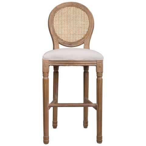 Sgabello In Legno Imbottito Panna 48x42x76/121h - Foto 2