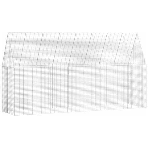 Gabbia per Conigli Argento 400 x 100 x 210 cm Acciaio zincato - Foto 1