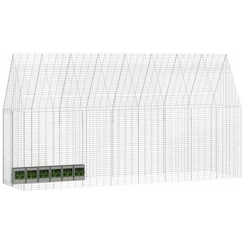 Gabbia per Conigli Argento 400 x 100 x 210 cm Acciaio zincato - Foto 2