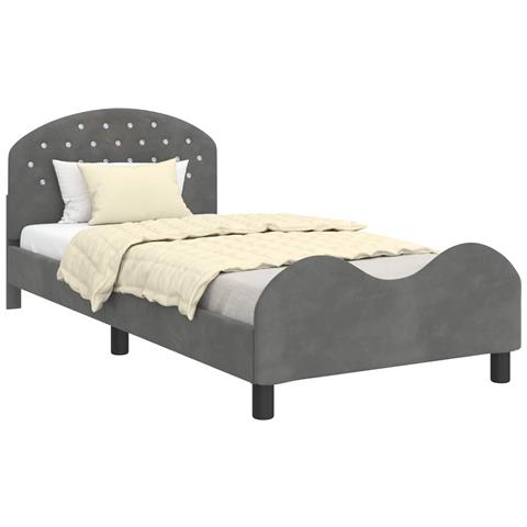 Struttura letto bambini con testata Grigio Scuro 90 x 200 cm - Foto 1