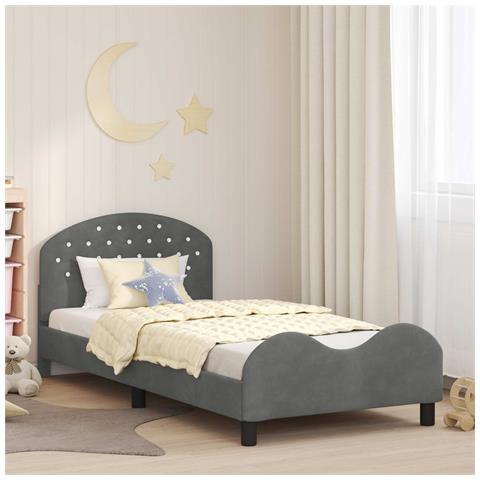 Struttura letto bambini con testata Grigio Scuro 90 x 200 cm - Foto 2