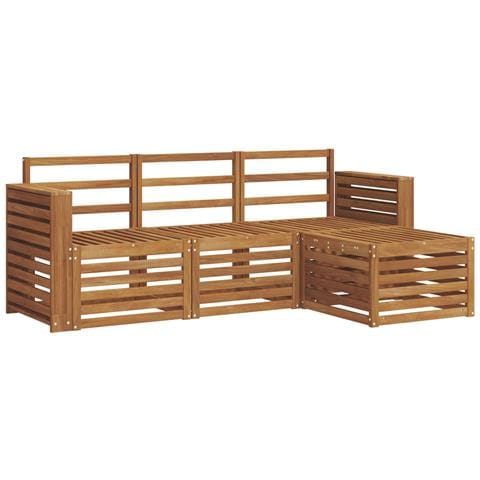 Set divani 4 pcs Naturale Legno di Acacia Massello - Foto 1