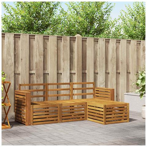 Set divani 4 pcs Naturale Legno di Acacia Massello - Foto 2