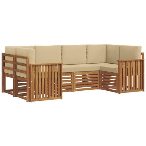 Set divani con cuscino 20 pcs Naturale Legno di Acacia Massello - Foto 1