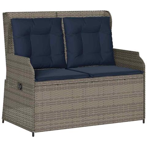 Panchina da giardino Grigio polyrattan - Foto 1