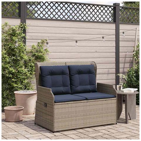 Panchina da giardino Grigio polyrattan - Foto 2