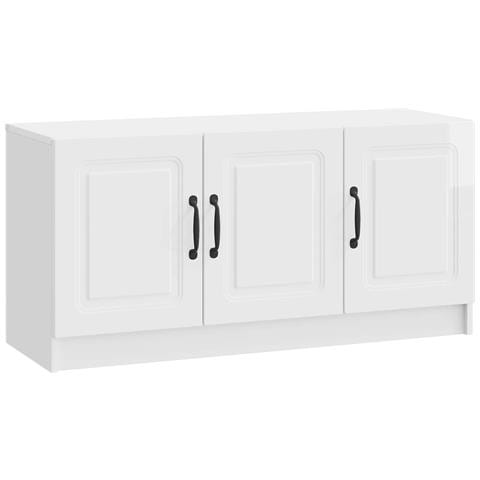Mobile TV Bianco Lucido 99 x 34,5 x 47 cm Legno ingegnerizzato - Foto 1