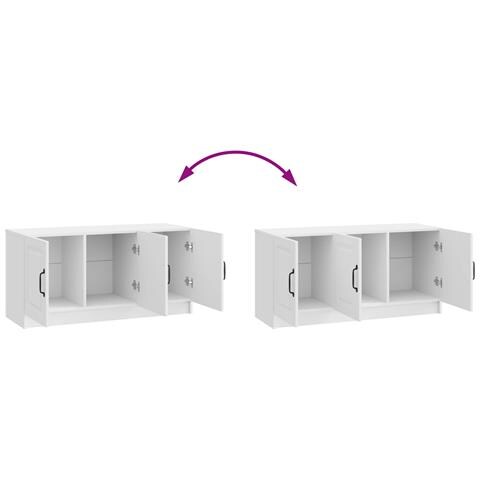 Mobile TV Bianco Lucido 99 x 34,5 x 47 cm Legno ingegnerizzato - Foto 9