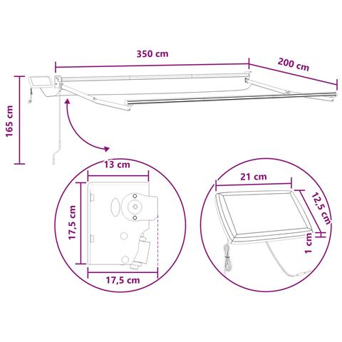 Tenda retrattile manuale con LED Tortora - Foto 9