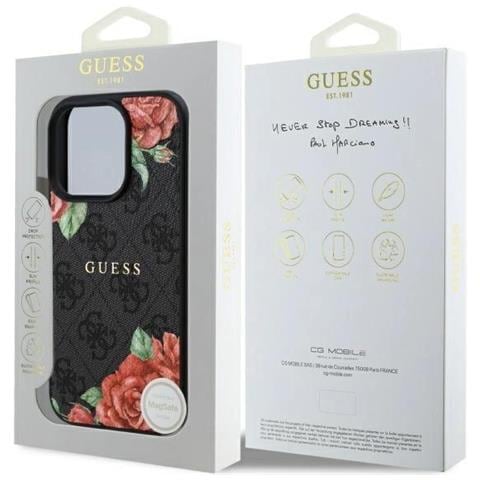Indovina La Custodia Nera Con Motivo Floreale Per Iphone 16 Pro 6.3, Magsafe. - Foto 2