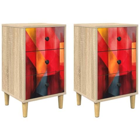 Armadio da Notte HEESCH 2 pz Rovere Sonoma 36 x 33 x 60 cm - Foto 1