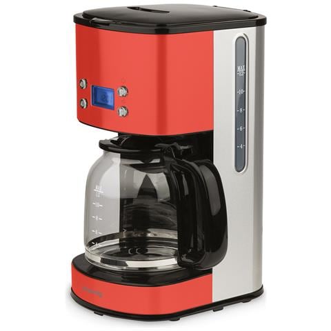 Macchina per caffé americano MG30 RED, con filtro in acciaio inox da 1,5 l (12 tazze), caraffa in vetro graduato, mantenimento in caldo - Foto 5