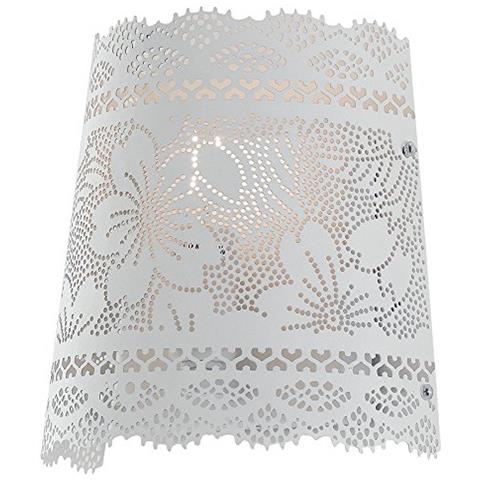 I-CLUNY-AP - Applique Classica Bianco Opaco Forato Pizzo Lampada da Parete E14 - Foto 1