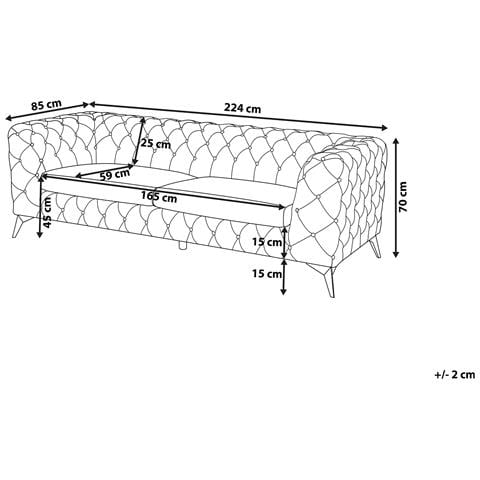 Divano A 3 Posti In Tessuto Blu Scuro Sotra - Foto 22