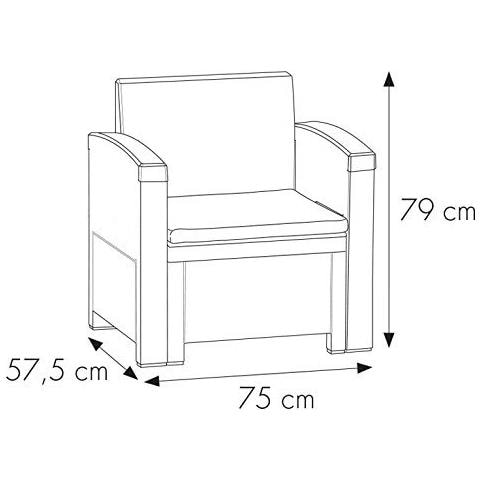 Salotto Da Giardino Rattan Polipropilene Esterno Bar Set Antracite - Foto 3