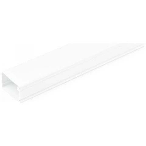 Canalina per la gestione dei cavi solida con nastro adesivo e coperchio, 29 mm P x 20mm H - 1,8m L, canaletta in PVC /kit per nascondere cavi di rete /alimentazione - Sistema di canalizzazione dei cavi a parete, omologato UL - Foto 1