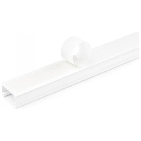 Canalina per la gestione dei cavi solida con nastro adesivo e coperchio, 29 mm P x 20mm H - 1,8m L, canaletta in PVC /kit per nascondere cavi di rete /alimentazione - Sistema di canalizzazione dei cavi a parete, omologato UL - Foto 2